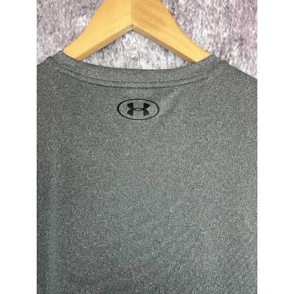 Under Armour Grey Black Training Shirt Top Tee Tank Men's Sport Loose Fit Medium - Picture 11 of 12